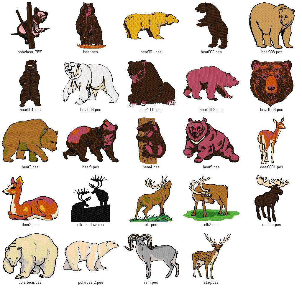 WILD ANIMALS COLLECTION   LD MACHINE EMBROIDERY DESIGNS  